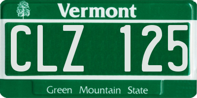 VT license plate CLZ125