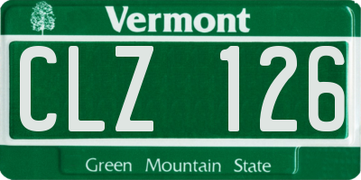 VT license plate CLZ126