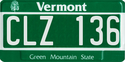 VT license plate CLZ136