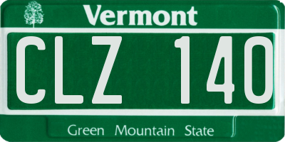 VT license plate CLZ140
