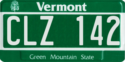 VT license plate CLZ142