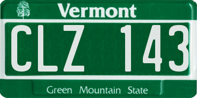 VT license plate CLZ143