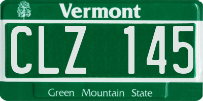 VT license plate CLZ145
