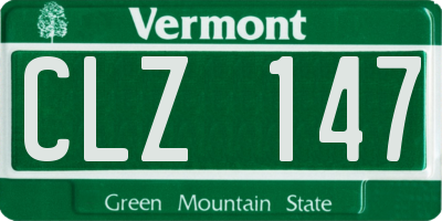 VT license plate CLZ147