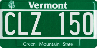 VT license plate CLZ150