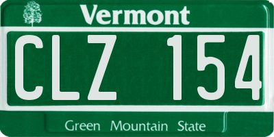 VT license plate CLZ154