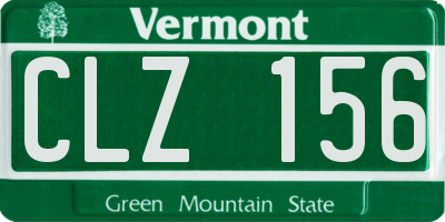 VT license plate CLZ156