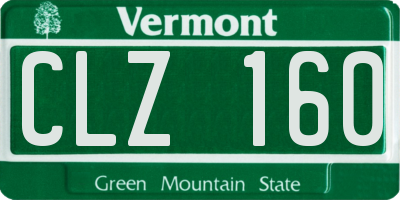 VT license plate CLZ160