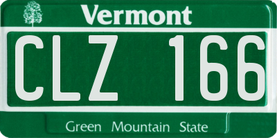 VT license plate CLZ166