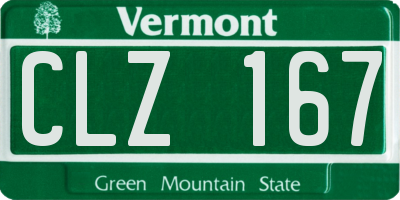 VT license plate CLZ167