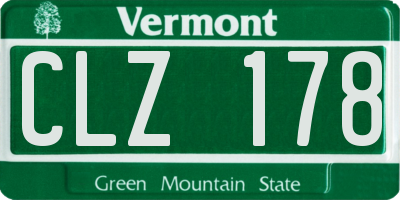 VT license plate CLZ178