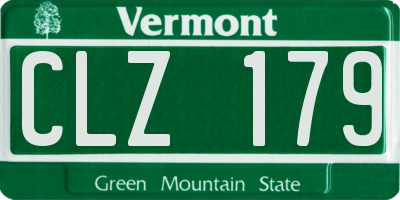 VT license plate CLZ179