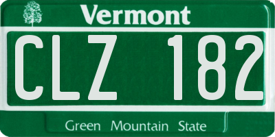 VT license plate CLZ182