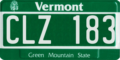 VT license plate CLZ183
