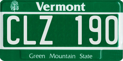 VT license plate CLZ190
