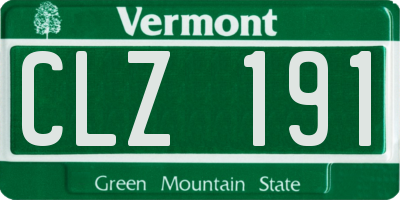 VT license plate CLZ191