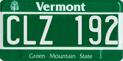 VT license plate CLZ192