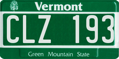 VT license plate CLZ193