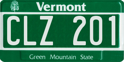 VT license plate CLZ201