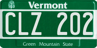 VT license plate CLZ202
