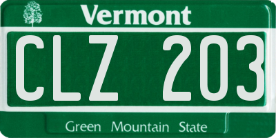 VT license plate CLZ203