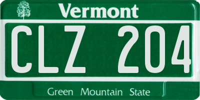 VT license plate CLZ204