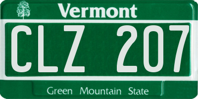 VT license plate CLZ207