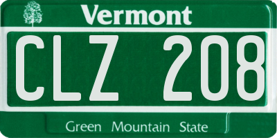 VT license plate CLZ208