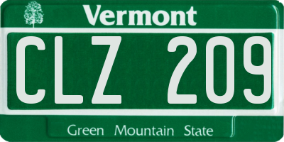 VT license plate CLZ209