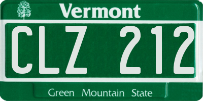 VT license plate CLZ212