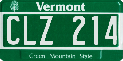 VT license plate CLZ214
