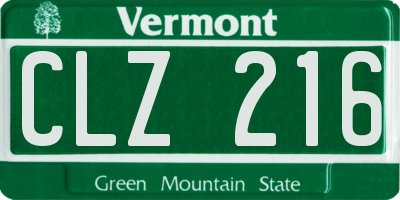 VT license plate CLZ216
