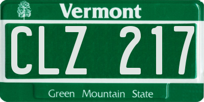 VT license plate CLZ217