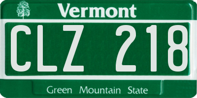 VT license plate CLZ218