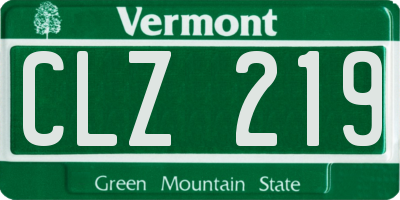 VT license plate CLZ219