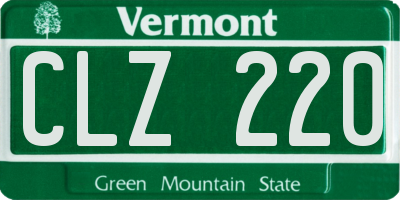 VT license plate CLZ220