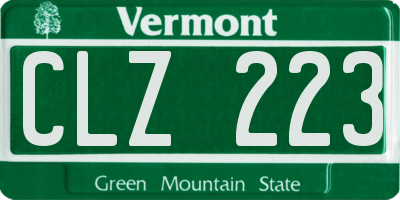 VT license plate CLZ223