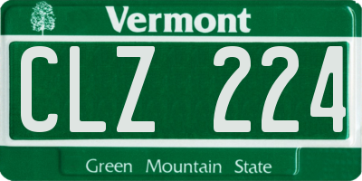 VT license plate CLZ224