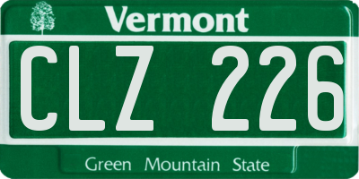 VT license plate CLZ226