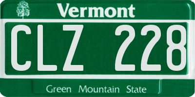 VT license plate CLZ228