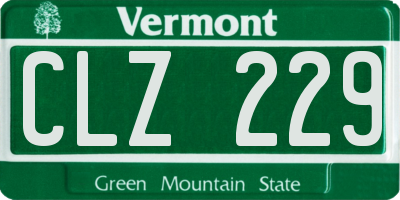 VT license plate CLZ229