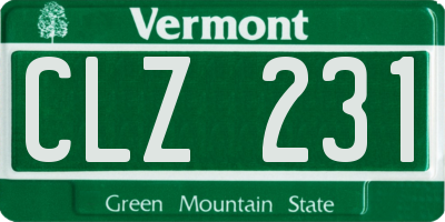VT license plate CLZ231