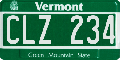 VT license plate CLZ234