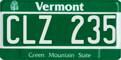 VT license plate CLZ235