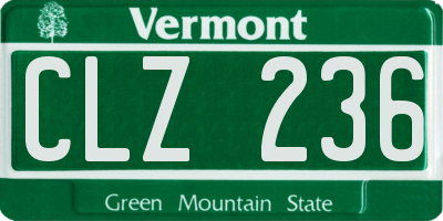VT license plate CLZ236