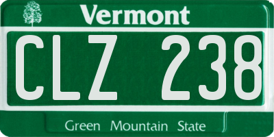 VT license plate CLZ238