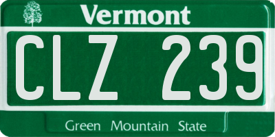 VT license plate CLZ239