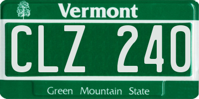 VT license plate CLZ240