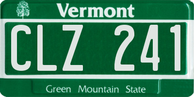 VT license plate CLZ241