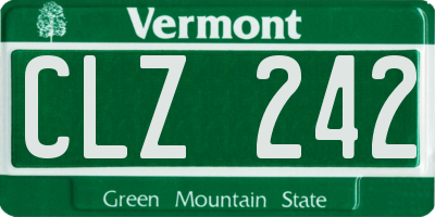 VT license plate CLZ242